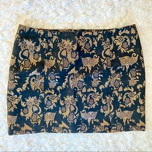 Bebe jacquard gold foil skirt